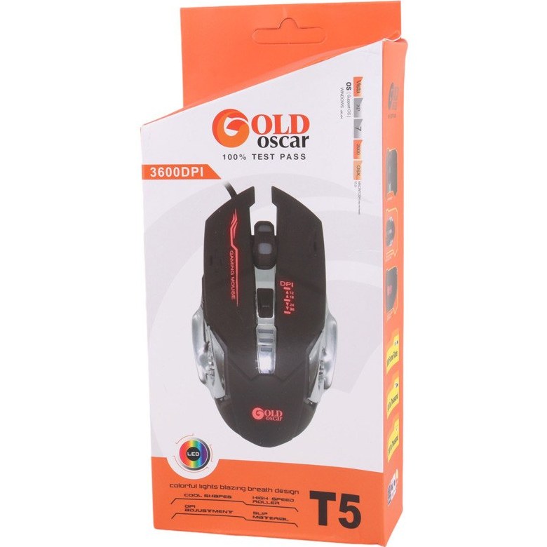 موس سیم دار گیمینگ گلد اسکار GOLD OSCAR T5